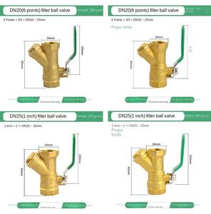 Filtro de válvula de latón, válvula de bola, rosca hembra para agua, válvula de bola de Gas Natural, plomería, lista de precios de agua sanitaria forjada - Product Image 4