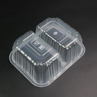 Barquette alimentaire en PP à deux compartiments, compatible four et micro-ondes, avec film de scellage, pour préparation de repas et emballage alimentaire
