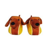 Nouveauté Pantoufles en peluche pour animaux de compagnie, design personnalisé, intérieur/extérieur, pantoufles en peluche d'hiver chaudes antidérapantes, pantoufles teckel