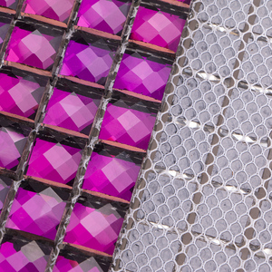 15X15 Mm KTV Phòng Tắm Sang Trọng Gạch Lát Tường 3D Hoa Hồng Đỏ Kim Cương Hình Gương Kính Khảm - Product Image 4