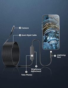 Nội soi Máy ảnh 1080P HD borescope công cụ với 8 có thể điều chỉnh đèn Led nội soi với 1m rắn Máy ảnh ống cho IOS Android - Product Image 2