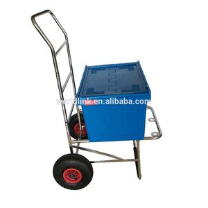 Dünya bağlantı iki tekerlekli toz kaplı alüminyum alaşımlı örgü balıkçılık taşıyıcı platformu el-itme sepeti - Product Image 5