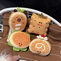 Mini jouets alimentaires en peluche douce, porte-clés créatif et mignon en forme de hamburger et de pain