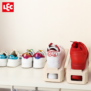 LEC ชั้นวางรองเท้าสองชั้นพลาสติกประหยัดพื้นที่จัดเก็บสำหรับบ้าน 2 แพ็ค - Product Image 4