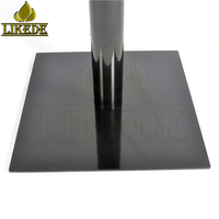 Pieds de table de négociation et de salle à manger en acier métallique, finition noire brillante, avec colonne ronde et croisée, pour usage domestique et professionnel