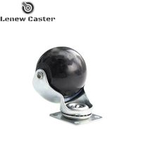 Meubles chrome laiton antique métal frein latéral boule ronde universel roulette en caoutchouc pour canapé