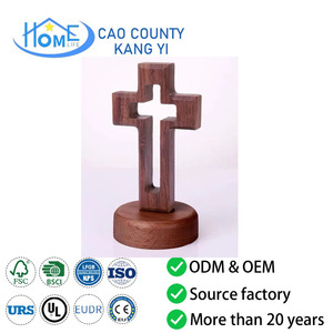 <span class=keywords><strong>D</strong></span>écoration minimaliste de haute qualité en noyer en forme de croix, idéale comme cadeau pour la famille et les amis, comme souvenir. - Product Image 1