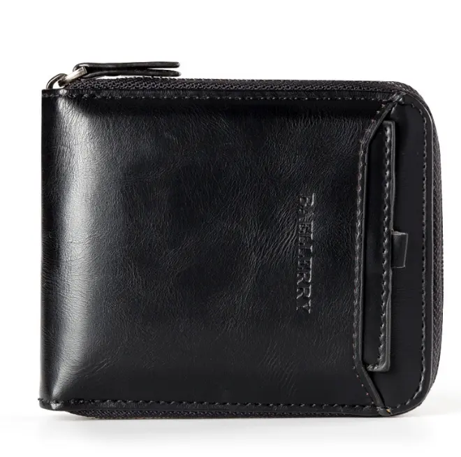 Men Wallet Short Bifold PU Leather Youth Purses Fashion Multi-function Coin Bag Zipper Small Money Purses Clutch Money Clip