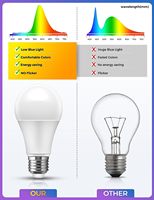 LOHAS Lampe de sommeil populaire pour chambre à coucher A19 A60 9W sans lumière ambre bleue couleur jaune chaud ampoule de sommeil à led pour chambre à coucher