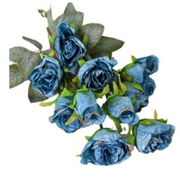 Rose artificielle vintage à 5 têtes en soie à bords effilochés, branche unique, pour la Saint-Valentin, la remise des diplômes, Pâques, accessoires photo, décoration de salon