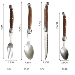 Luxury 4-Piece Stainless Steel Cutlery Set Western Tableware <b>Steak</b> <b>Knife</b> Fork Spoon Wood Handle Stocked Western Tableware <b>Steak</b> - Product Image 4