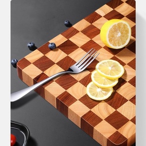 <span class=keywords><strong>Planche</strong></span> à découper en bois d'acacia massif de qualité supérieure avec rainure pour les jus, épaisse, motif damier, pour cuisine <span class=keywords><strong>professionnelle</strong></span> - Product Image 5