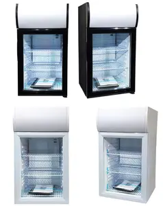 Porta da tavolo in vetro 25L/42L/55L/80L Mini frigo con Lightbox grafico di marca per la promozione della bevanda