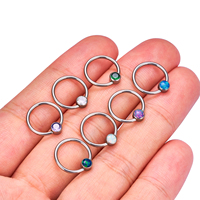 Anneau de piercing en titane G23 16G multicolore avec boule captive pour septum, nez, oreille, daith, hélix, tragus - Bijoux de corps