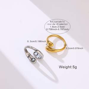 Nuevo anillo magnético biológico dual de acero inoxidable, anillo de joyería saludable para Diabetes, anillo magnético de oro rosa de moda de energía ajustable - Product Image 6