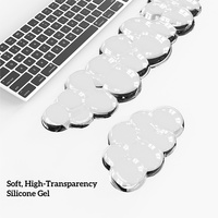 Repose-poignets ergonomique pour clavier, personnalisé, en forme de nuage transparent, dégradé violet, résistant à l'eau, pour cadeaux de bureau d'été