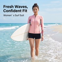 Combinaison de plongée en néoprène 2 mm pour femme, manches longues, fermeture éclair avant, SBR, coutures plates, pour le surf