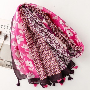 Pañuelo Hijab de Poliéster Estilo Étnico para Mujer, Lazos Largos con Diseño de Hojas, para Viajes de Invierno, Secado Rápido y Transpirable - Product Image 6