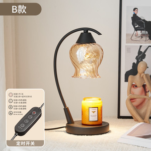 Đèn sưởi điện bằng thủy tinh hình hoa hồng sang trọng, làm tan chảy sáp thơm, đèn tinh dầu cho không khí phòng ngủ, đèn bàn - Product Image 5