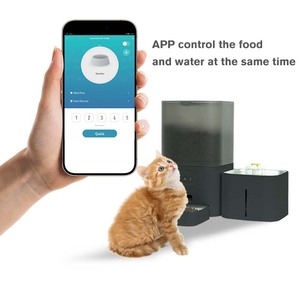 Wifi APP Contrôle Fonction d'appel vocal 6L Distributeur de nourriture pour chien et chat Mangeoire pour animaux de compagnie chronométrée Nourriture et eau 2 en 1 Mangeoire automatique intelligente pour animaux de compagnie - Product Image 2