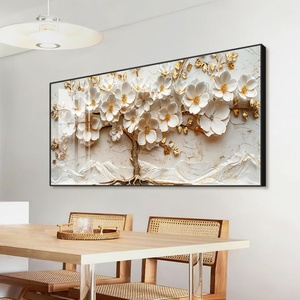 Cuadro de Porcelana de Cristal con Impresión HD Personalizada de Flores y Árboles, Pintura LED 5D con Diamantes para Comedor, Arte de Pared para Dormitorio, Decoración del Hogar, Sala de Estar - Product Image 2