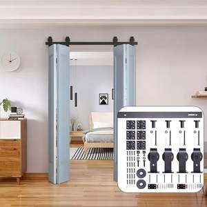 WEKIS Kit de Herrajes para Puertas Correderas Plegables de Acero al Carbono de 3 Pies, Duradero, para Sala de Estar - Product Image 1