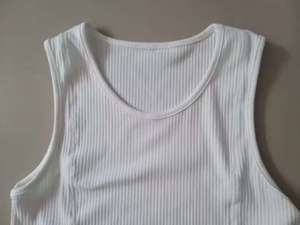 <span class=keywords><strong>Canotta</strong></span> <span class=keywords><strong>Bianca</strong></span> <span class=keywords><strong>a</strong></span> <span class=keywords><strong>Costine</strong></span> Spesse da <span class=keywords><strong>Uomo</strong></span>, Estiva, Slim Fit, Senza Maniche, per Fitness e Sport Americano - Product Image 3