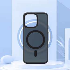 Coque transparente magnétique sans fil pour iPhone 17 16 Plus Air Pro Max, en TPU et PC <span class=keywords><strong>mat</strong></span> translucide avec cercle <span class=keywords><strong>noir</strong></span> pour l'appareil photo - Product Image 3