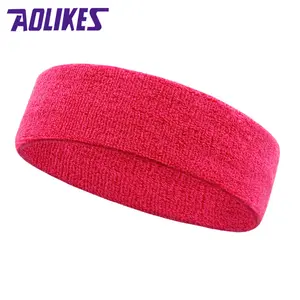 Aolikes-Diadema ancha para entrenamiento, bandana ancha de color sólido para yoga, con estampado de imagen personalizada y Diadema de color para baloncesto