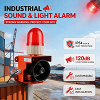 Avertisseur sonore d'incendie 12V/24V/220V/380V 120dB avec système d'alarme sonore et lumineux à LED pour la sécurité à domicile, au bureau et dans l'industrie, personnalisable