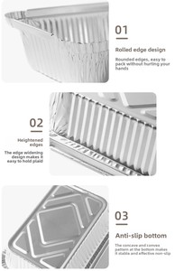 600ml chất lượng cao dùng một lần nhôm lá mỏng hộp bánh với lá Nắp PP nhựa để làm cho ăn trưa vỉ thực phẩm - Product Image 3