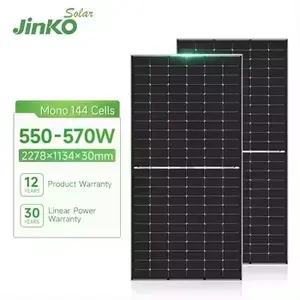 Jinko 투명 유리 태양 전지 패널 가격 400W 500W 550W 600W 단결정 태양 광 발전 태양 광 발전 PV 패널 중국에서