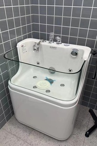 USMILEPET Nouveau design Baignoire en acrylique pour animaux de compagnie Fonction réglable avec surf et lumières colorées Baignoire spa pour chien pour le toilettage des chiens - Product Image 5