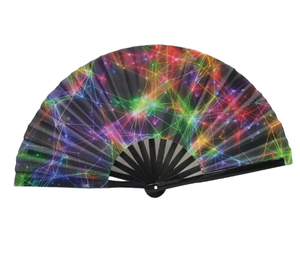 Haute qualité personnalisable A5 pliant bambou ventilateur de poche réfléchissant coloré à la main caractéristique fête de mariage/Club utiliser personnalisé - Product Image 2