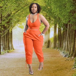 Conjunto Deportivo de Dos Piezas con Top Corto y Pantalones Multicolor de Fábrica - Product Image 6