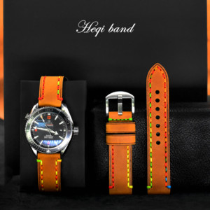 Heqi สายนาฬิกาหนังพรีเมี่ยมสำหรับ <span class=keywords><strong>Apple</strong></span> <span class=keywords><strong>Watch</strong></span> Series 8 7 6 5 4 <span class=keywords><strong>3</strong></span> 44มม. 40มม. 42มม. - Product Image 2