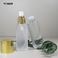 Flacon pulvérisateur en plastique PET de 100 ml, transparent givré, pour toner cosmétique, avec bouchon pompe doré, brume hydratante pour le visage