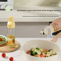 Distributeur d'huile en verre à bascule automatique anti-goutte, design tendance et pratique, pour la cuisine domestique et le stockage
