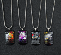 WP 39 Diseño de Alta Calidad Anime Monkey D. Luffy Roronoa Metal UV Impresión a una Cara Placa de Identificación Colgante Collar de Búsqueda de Premios