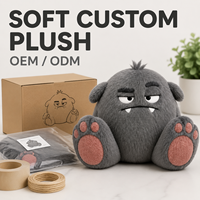 Peluche Monstre Gris Personnalisée – Fabricant Direct Usine OEM ODM – Vente en Gros MOQ – Peluche Amusante
