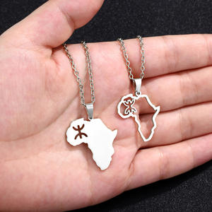 Nouvelle Arrivée Creux Carte Forme Collier Afrique Carte Berbère Signe Pendentif Africain Berbère Kabyle <span class=keywords><strong>Amazigh</strong></span> <span class=keywords><strong>Bijoux</strong></span> - Product Image 4