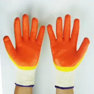 13 Gauge Polyester Liner With Smooth Flat Latex Coated Gloves Made In China