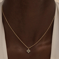 CHICNNA Collier Pendentif Luxe Flocon de Neige Menthe Plaqué Or 18K Argent 925 Zircon Chaîne Câble Forme Étoile Unisexe