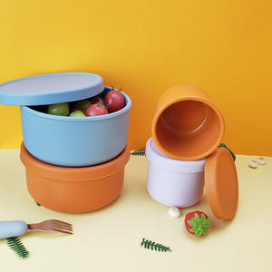 과일 간식 이유식 보관 식사 용기 뚜껑용 방수 및 밀봉 가능 다기능 식품 등급 실리콘 도시락 - Product Image 3