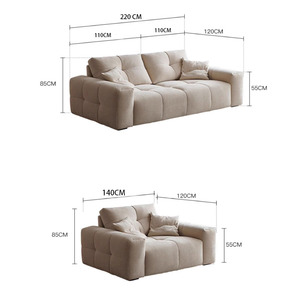 Set di Divani Componibili Moderni e Lussuosi, Divano Letto a 3 Posti in Tessuto <span class=keywords><strong>per</strong></span> Spazi Ristretti, Arredamento <span class=keywords><strong>per</strong></span> Soggiorno - Product Image 4