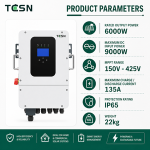 Sistema Solar Híbrido Monofásico TCSN 48V 6kW 6kVA 12kW 18kW 24kW para Hogar TCGPI-P1M6K-EU con Gestión Integrada de Baterías - Product Image 1