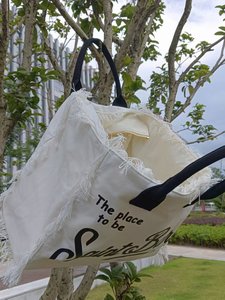 Borsa da Viaggio per Donna Keymay, in Tela con Frange e Cerniera, Borsa da Spiaggia, Spedizione Gratuita Senza Tariffe, Disponibile nel Magazzino USA - Product Image 5