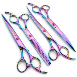 Ensemble <span class=keywords><strong>de</strong></span> <span class=keywords><strong>ciseaux</strong></span> <span class=keywords><strong>de</strong></span> <span class=keywords><strong>toilettage</strong></span> professionnels 4CR personnalisés pour animaux <span class=keywords><strong>de</strong></span> compagnie, <span class=keywords><strong>ciseaux</strong></span> <span class=keywords><strong>de</strong></span> barbier courbés pour chien, en acier inoxydable durable pour les propriétaires d'animaux - Product Image 6