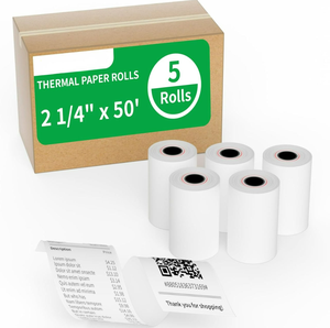 Vendita calda 57mm x 15m rotoli <span class=keywords><strong>di</strong></span> carta termica 5 ricevute Premium per tutte le stampanti termiche POS compatibile carta <span class=keywords><strong>di</strong></span> credito registratore <span class=keywords><strong>di</strong></span> <span class=keywords><strong>cassa</strong></span> - Product Image 1