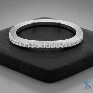 Bague de mariage en diamant de laboratoire, or massif, style vintage, pavée, empilable, bijoux fins, sur mesure, cadeau pour femme, fournisseur en gros - Product Image 5
